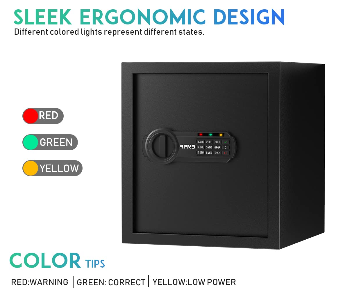 RPNB Deluxe Safe battery panel with status lights.