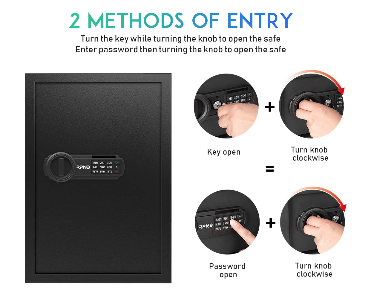 RPNB safe double-cylinder latch ensures strong protection during entry attempts.