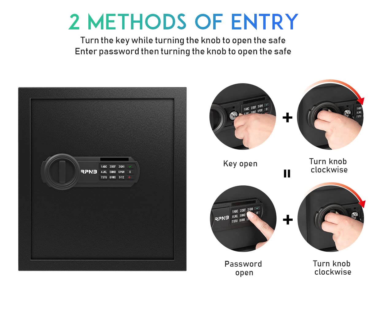 RPNB Deluxe Safe interior space illustrating ample storage for valuables.