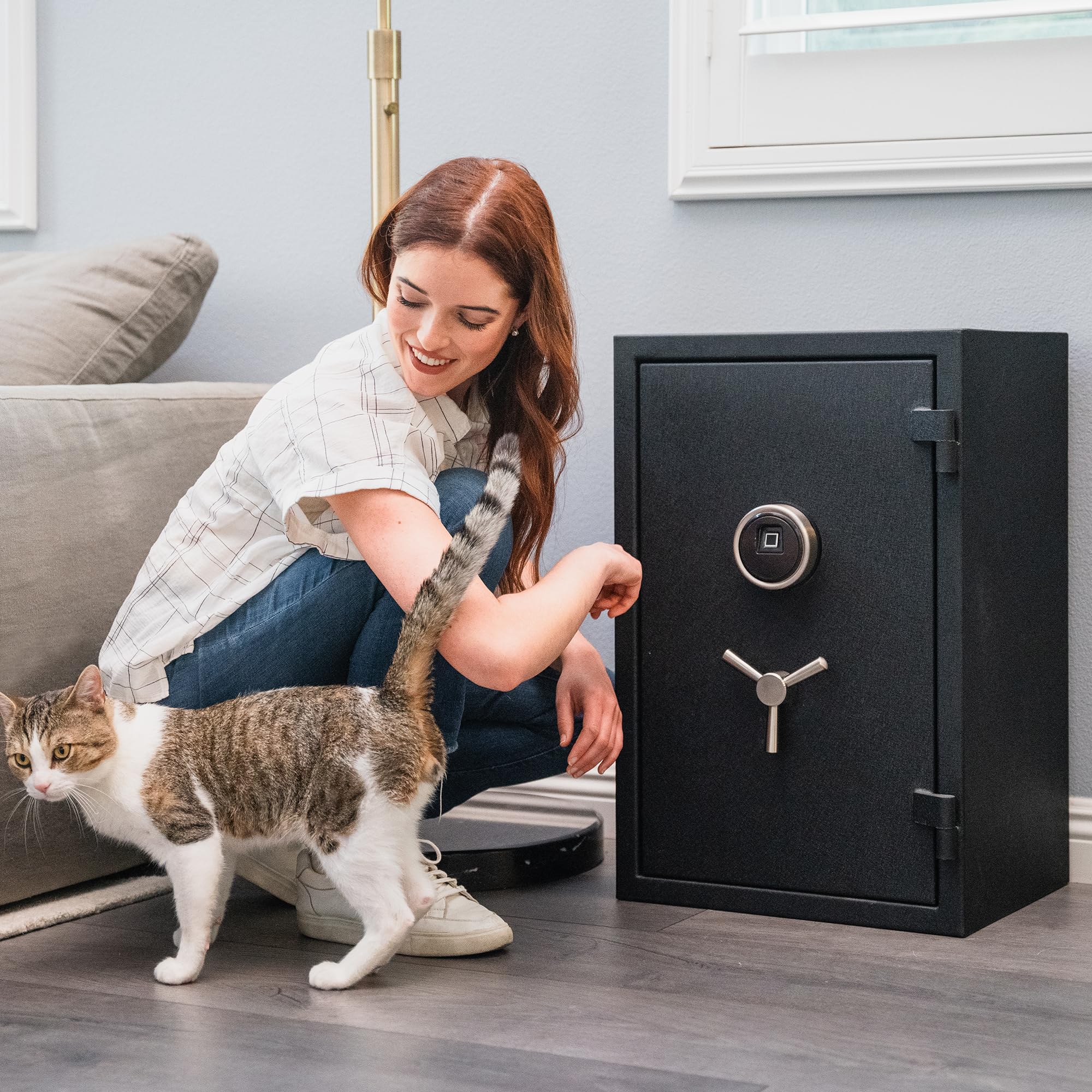 RPNB fireproof safe with digital keypad entry offering versatile access options.