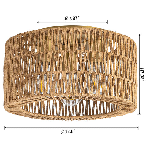 Rpzloila boho woven rattan shadows create a soft 360 degree glow in rooms