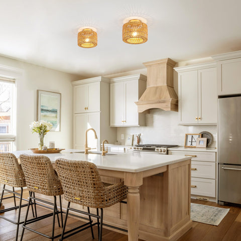 Rpzloila rattan ceiling light gold finish adds luxe touch to any room