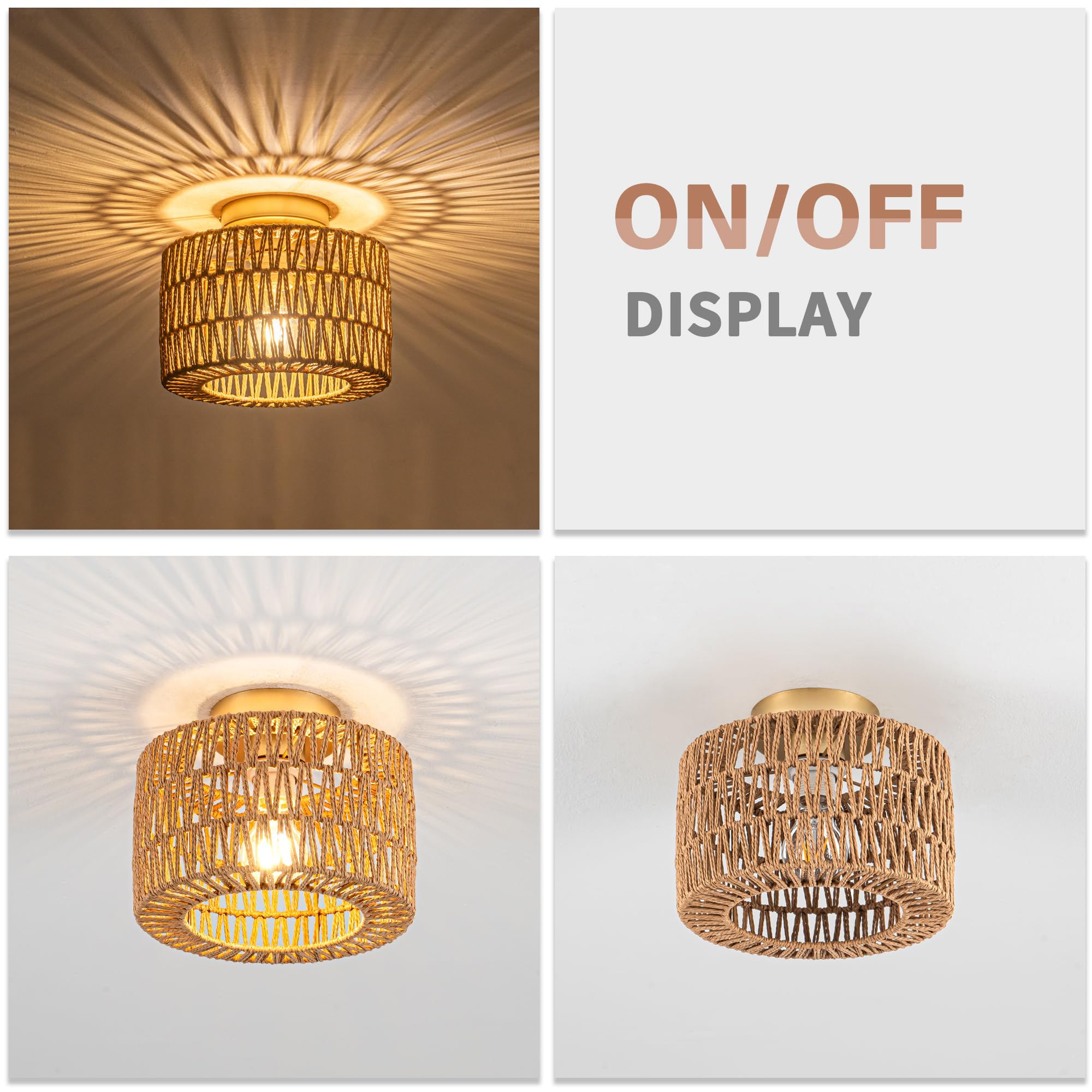 Rpzloila rattan ceiling light weave detail showing intricate craftsmanship