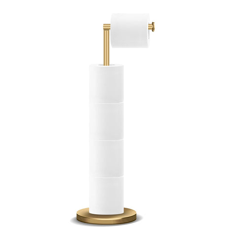 RRM toilet paper holder stand base offers stable placement for clutter-free bathrooms.