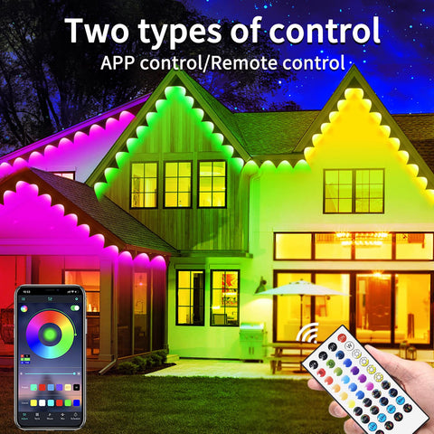 Rroetxi 300ft outdoor lights roll 2 installed along eaves for seamless coverage