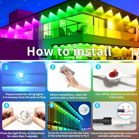 Rroetxi night-time house decoration highlights bright, even illumination