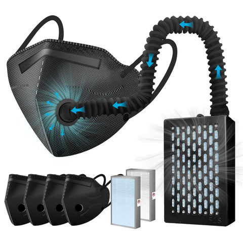 Rsenr electric wearable air purifier mask with charging cable for quick setup
