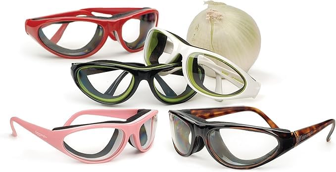 RSVP International onion goggles do not fit over glasses.