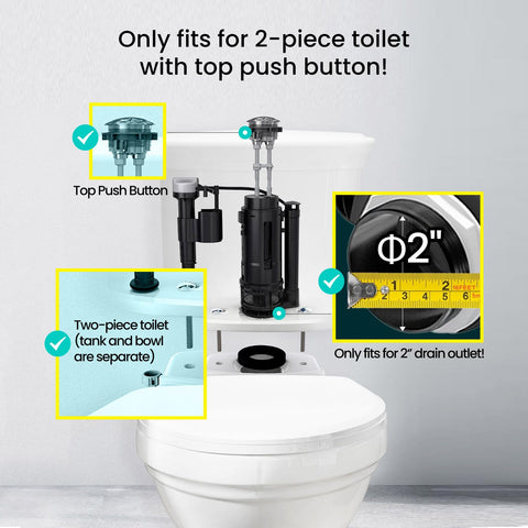 R&T chrome ABS valve body designed for durable toilet performance.