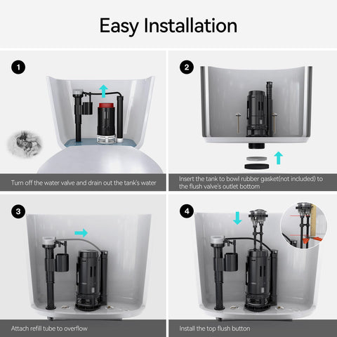 R&T two-piece toilet compatibility guide clarifies installation expectations.