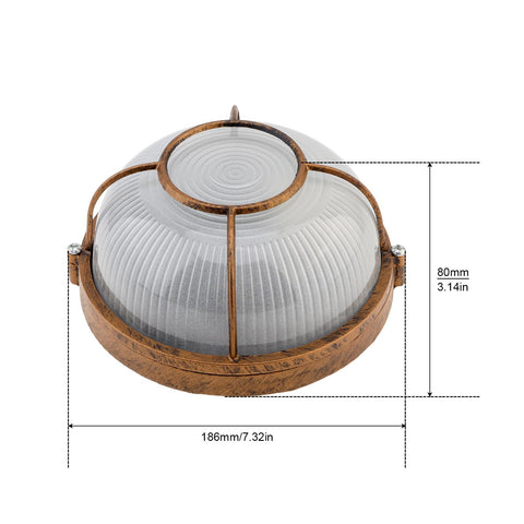RTNLIT antique copper finish bulkhead exterior for rugged cabins or coastal areas.