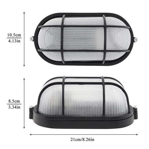 RTNLIT bulkhead in black finish, weatherproof for wet locations