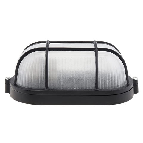 RTNLIT Nautical Bulkhead grid oval with frosted lens, ideal for outdoor walls