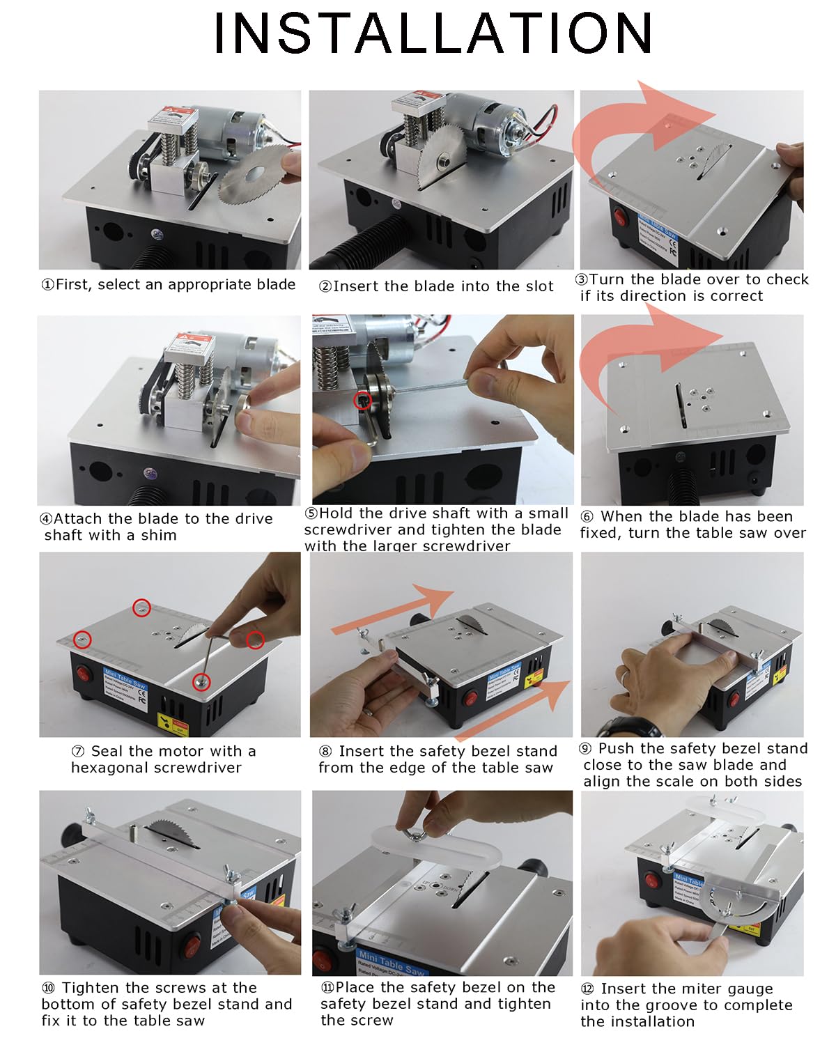 RTOVZON mini table saw in use cutting wood demonstrates versatile small-project capability