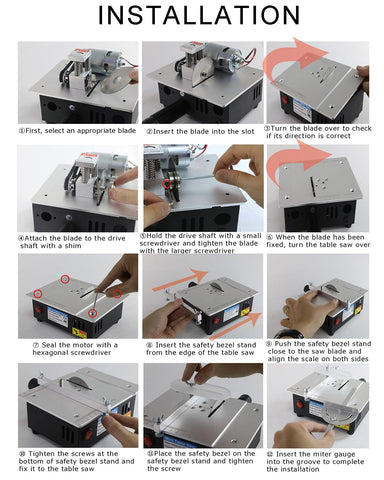 RTOVZON mini table saw in use cutting wood demonstrates versatile small-project capability
