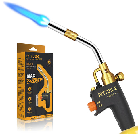RTTOOA GJ-8000pro torch head front view with precise flame control.