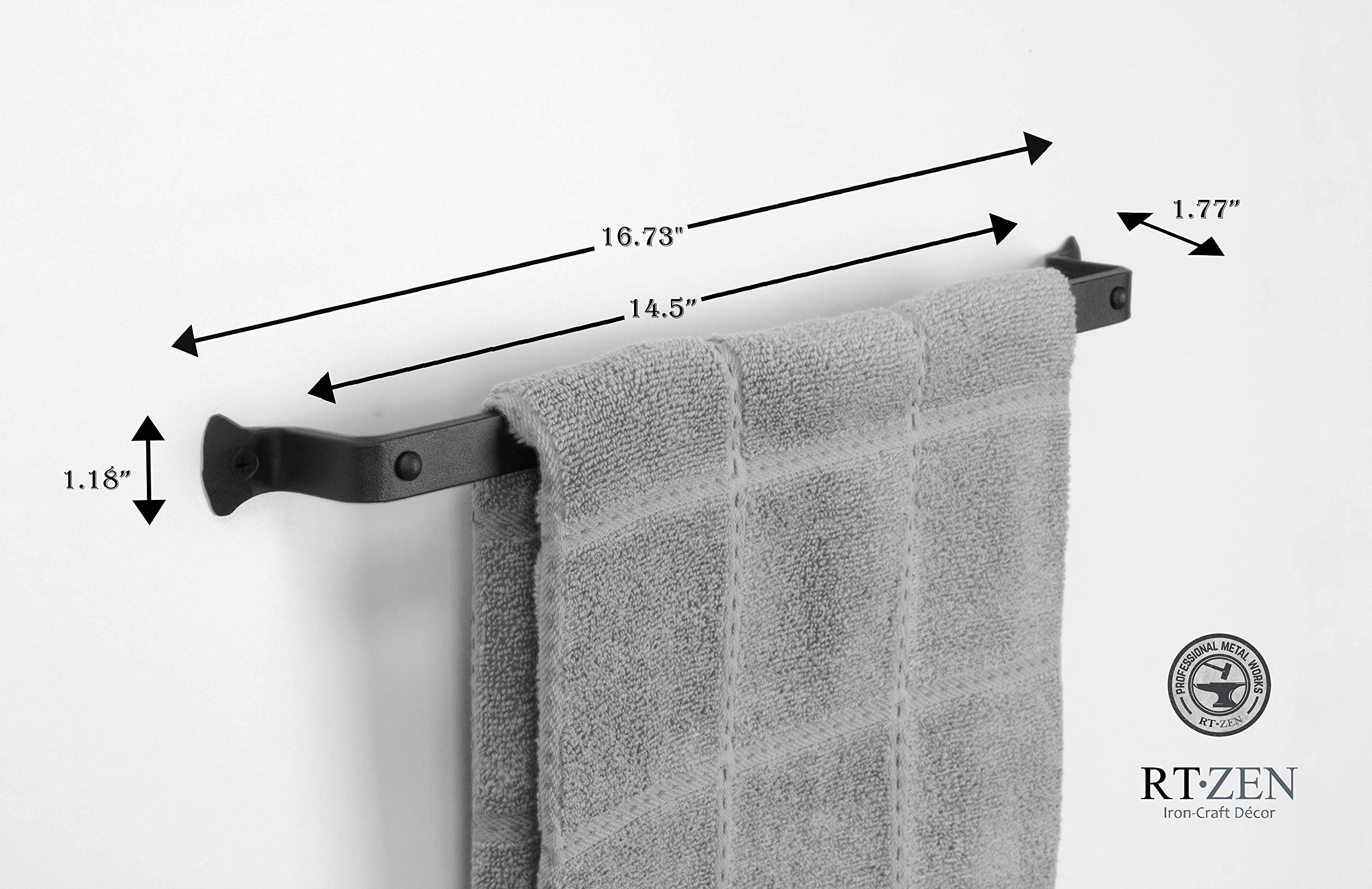 RTZEN 17-inch towel bar provides ample room for standard towels.