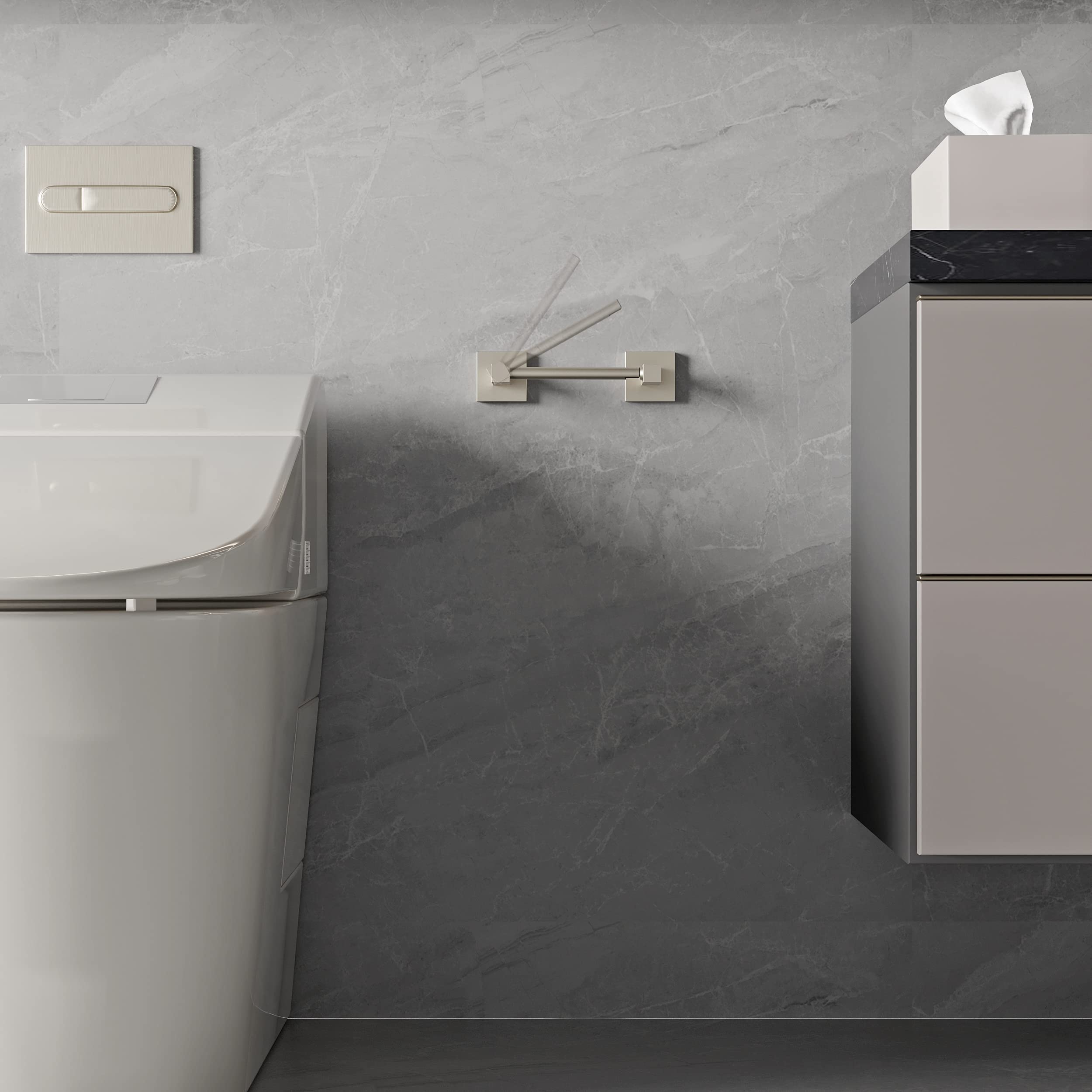 Ruacq easy-clean coating keeps the brushed nickel finish looking new with light maintenance.