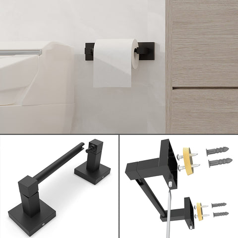 Ruacq square design matte black finish for modern bathroom style