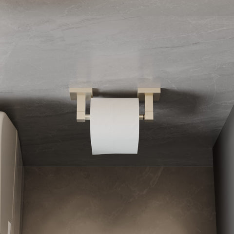 Ruacq modern square-edge toilet paper holder enhances decor with a sleek, contemporary look.