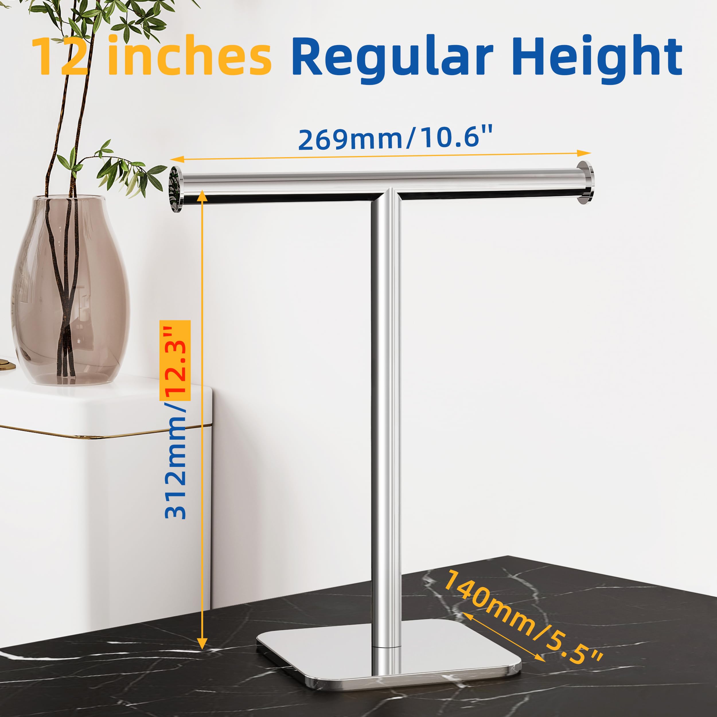 Ruacq chrome finish towel holder adds a sleek, rust-resistant look to bathrooms and kitchens.