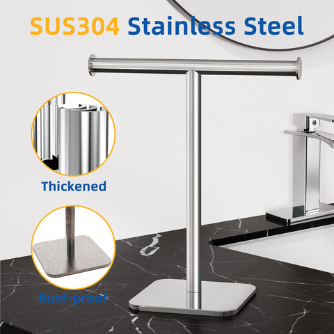 Ruacq countertop stand is versatile for towels, jewelry, mugs, and accessories.