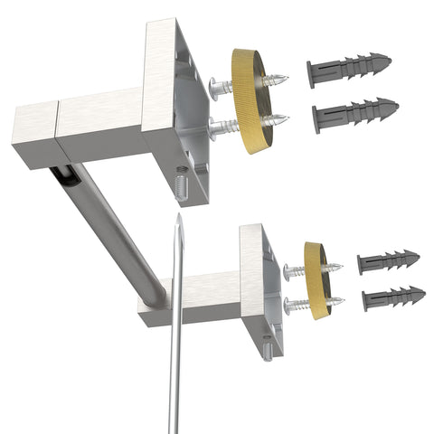 Ruacq toilet paper holder enables smooth roll changes and tidy bathroom surfaces.