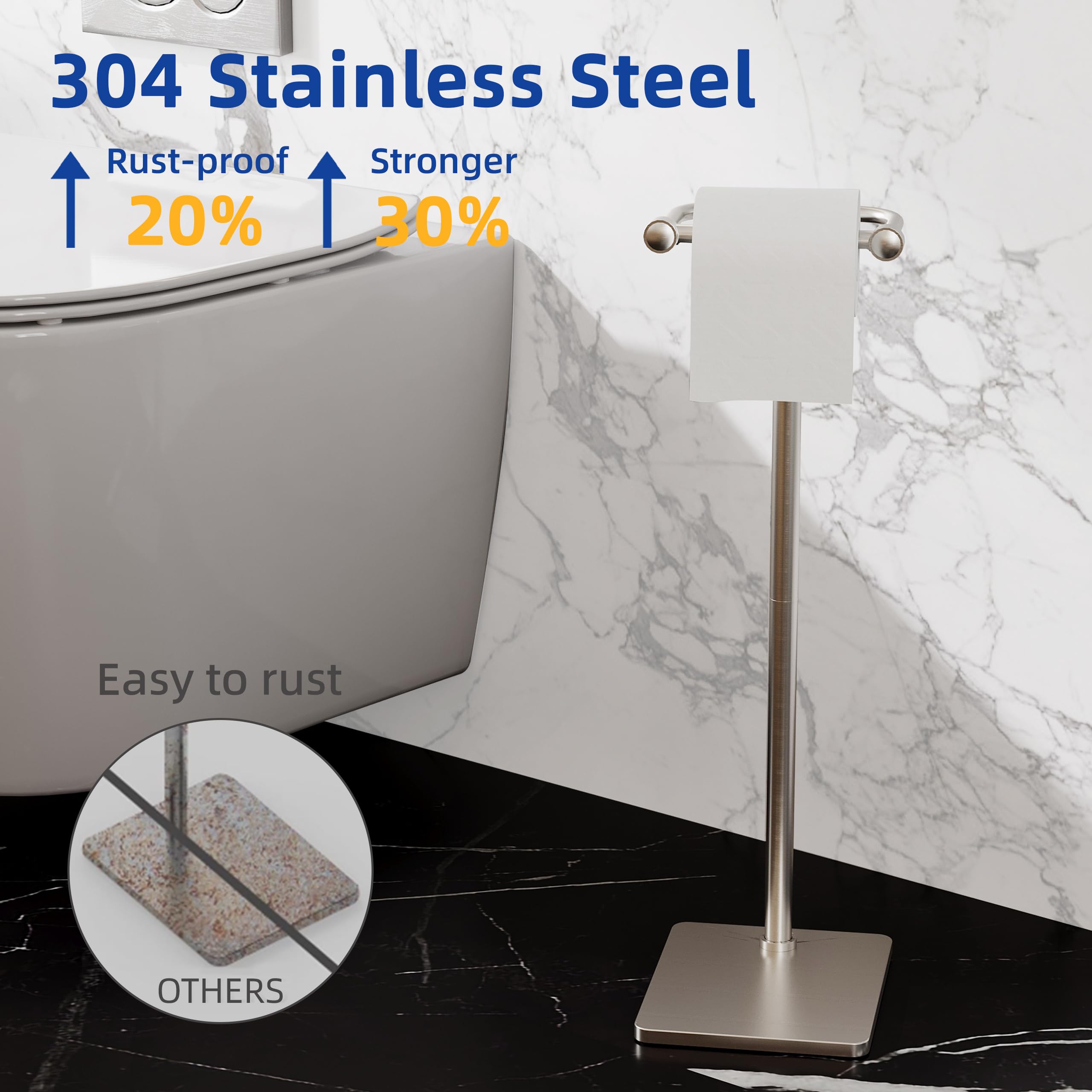 Ruacq anti-slip base keeps the stand in place on wet floors.