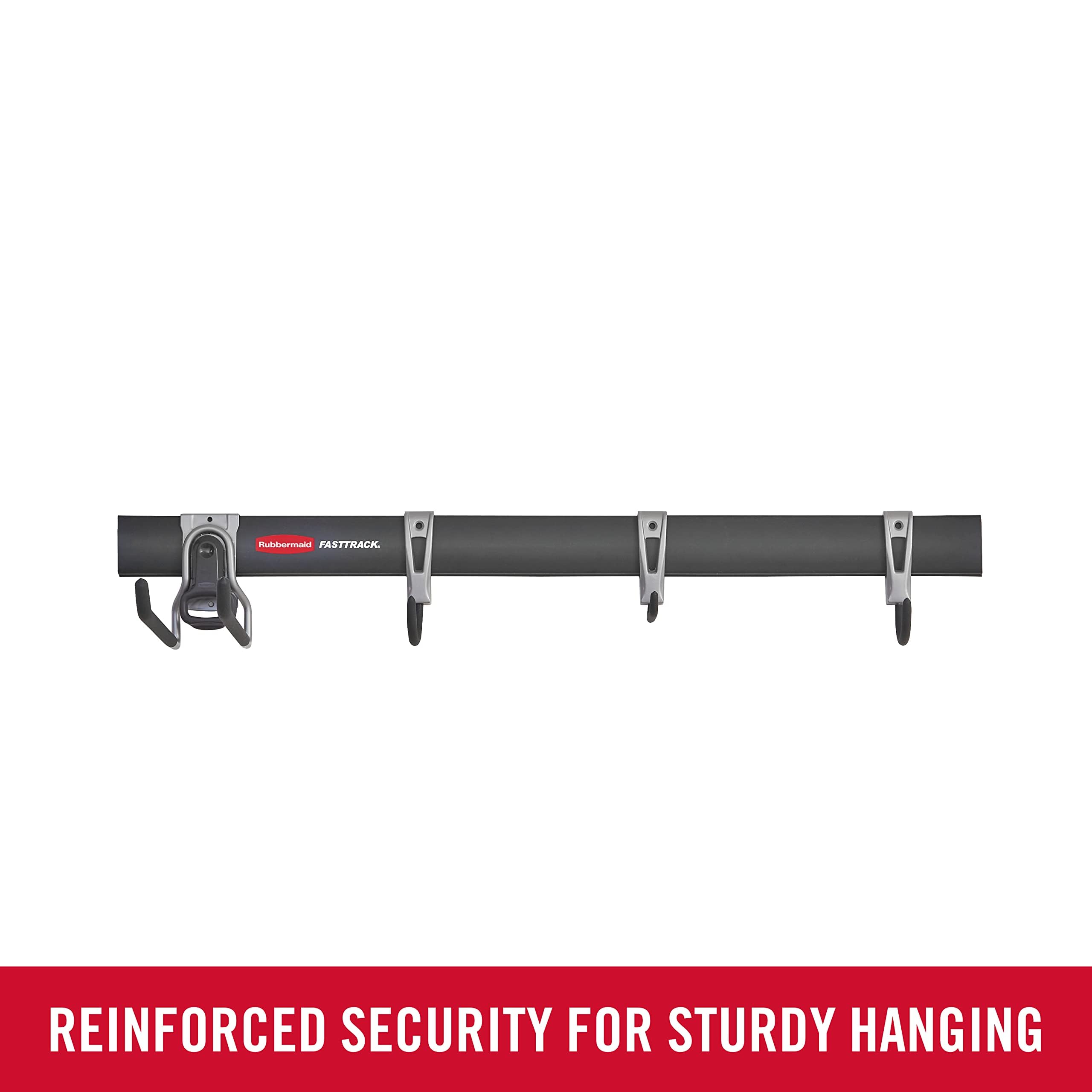 Rubbermaid FastTrack multi-purpose hook on rail for versatile storage