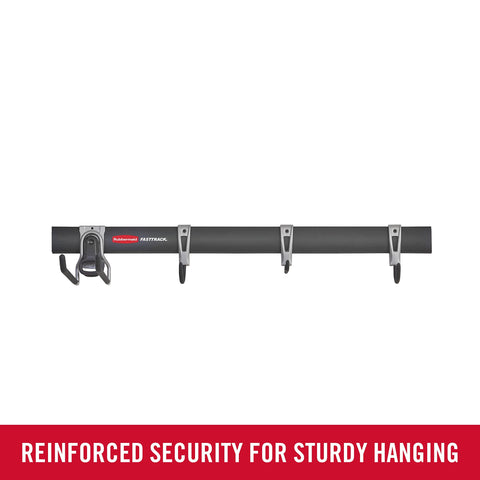 Rubbermaid FastTrack multi-purpose hook on rail for versatile storage