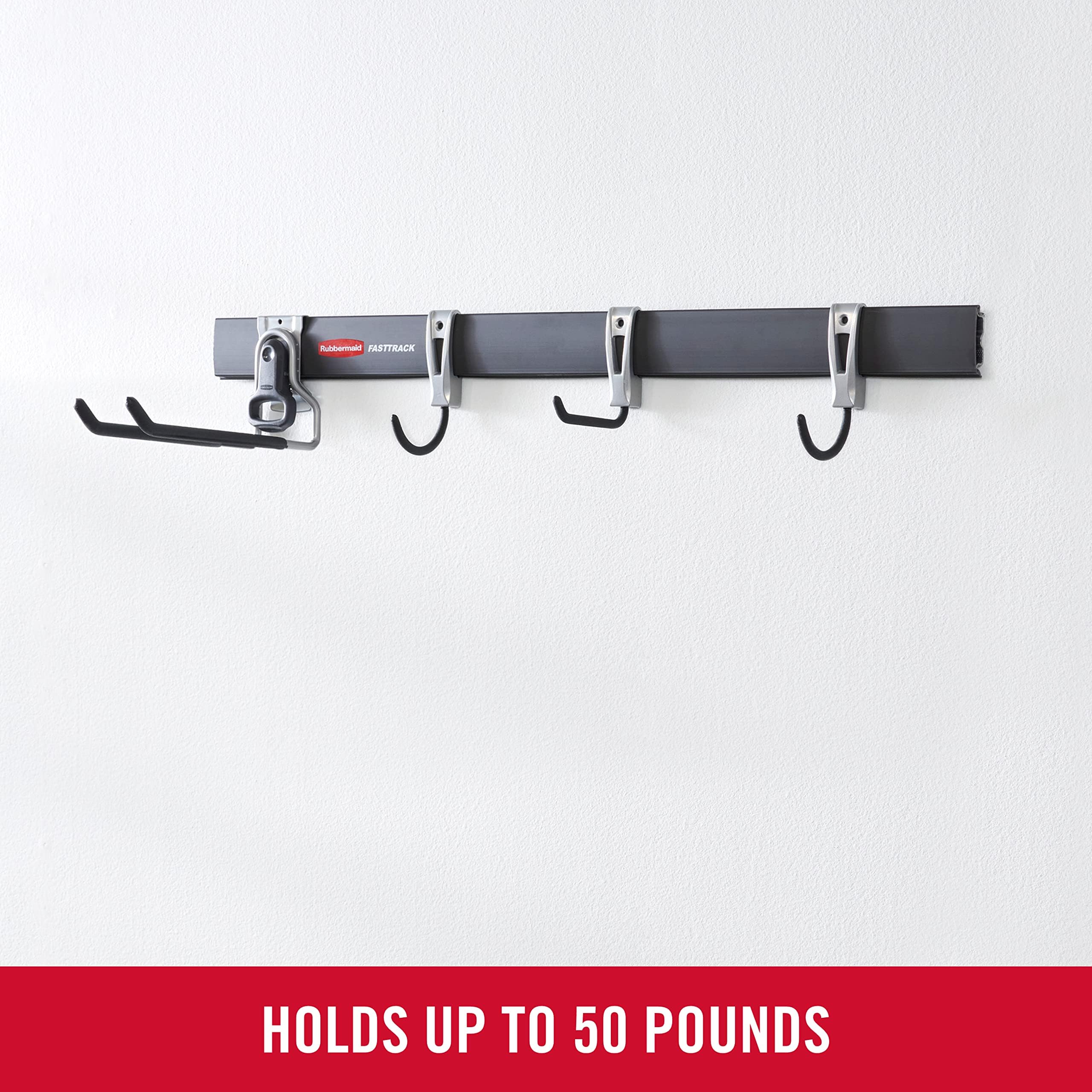 Rubbermaid FastTrack scoop hook stores long-handled tools