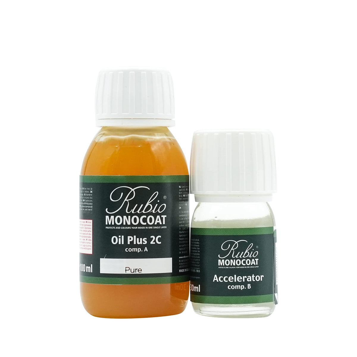 Rubio Monocoat Pure Oil bottle ready for interior wood finish and protection