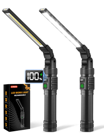 Ruboliy 2Pack magnetic work light with 360° rotation for hands-free workshop illumination