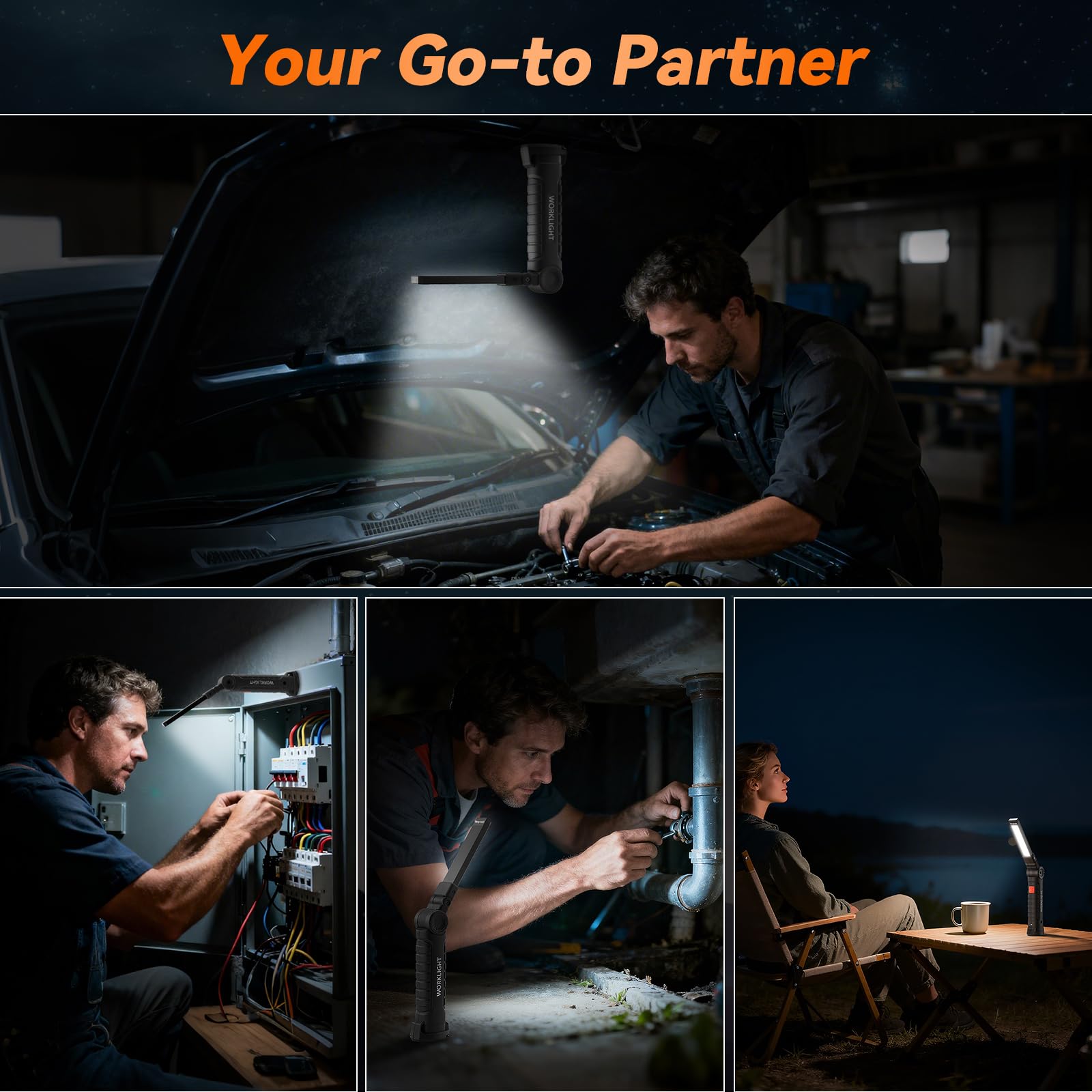 Ruboliy 5-mode light supports high, low, spotlight, red, and strobe.