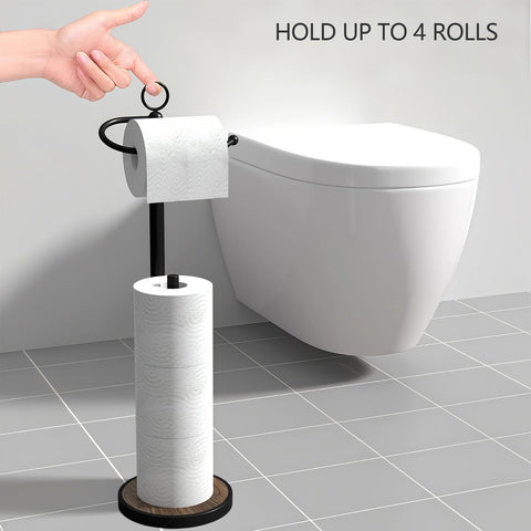 RUBOLTD space-saving freestanding holder keeps rolls within reach
