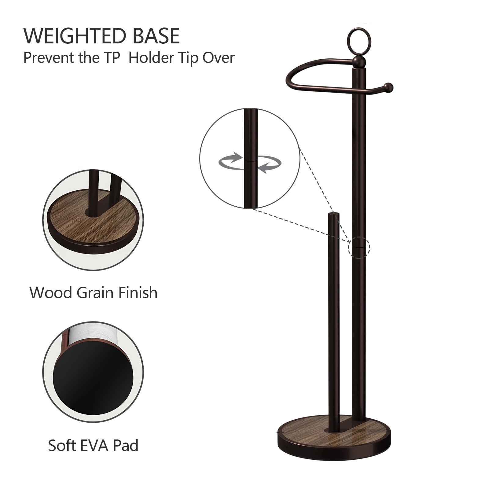 RUBOLTD anti-slip weighted base protects floors from scratches