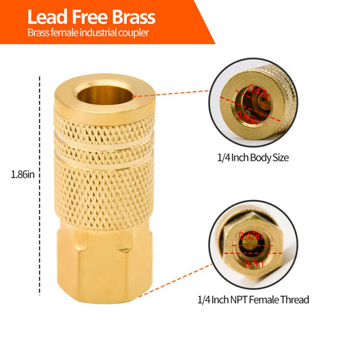Close-up shows brass threads on Ruby.Q coupler for durable connections.