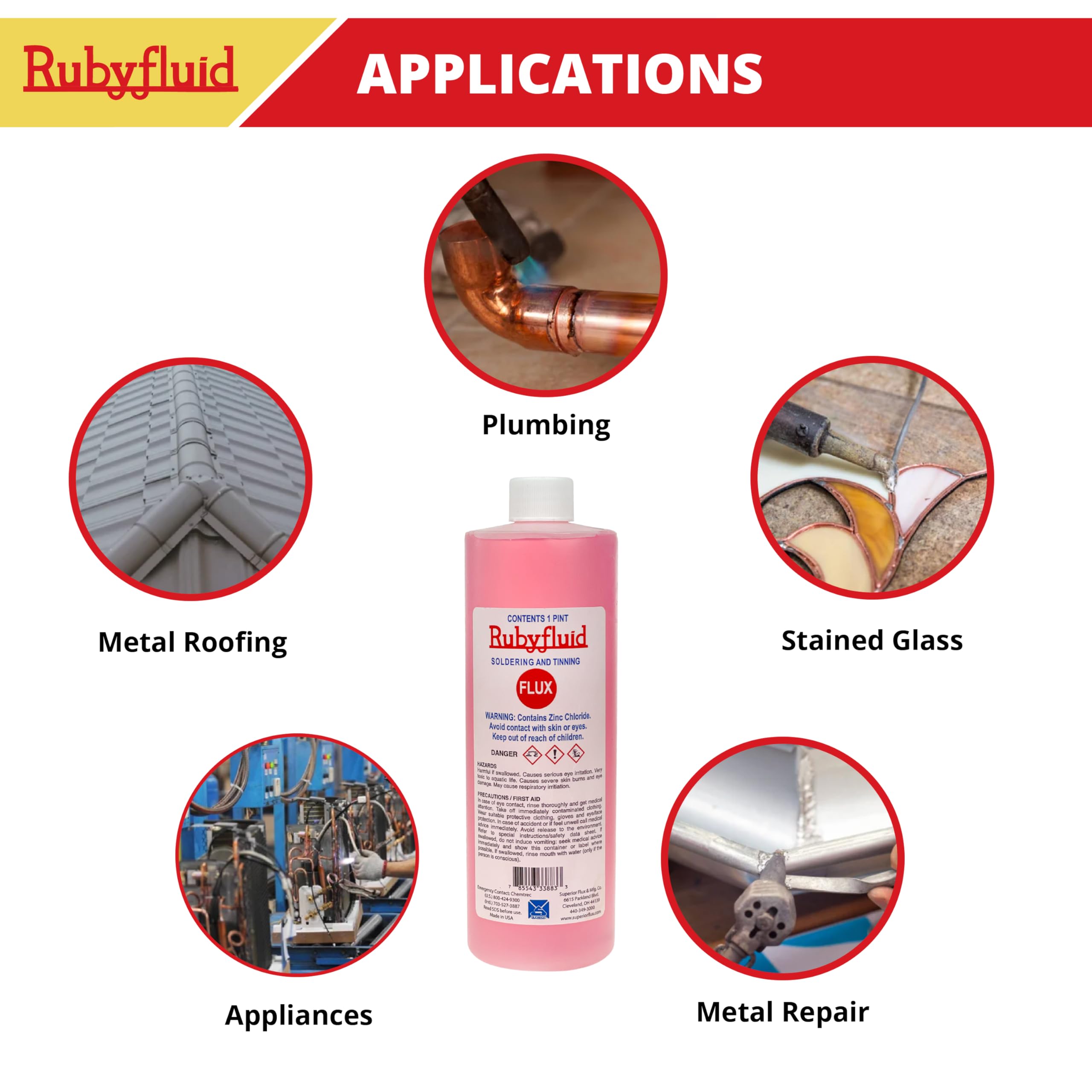 Rubyfluid flux on metalworking project delivering fast wetting and smooth flow.