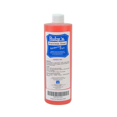 Rubyfluid stainless steel soldering flux bottle ready for tough joints.