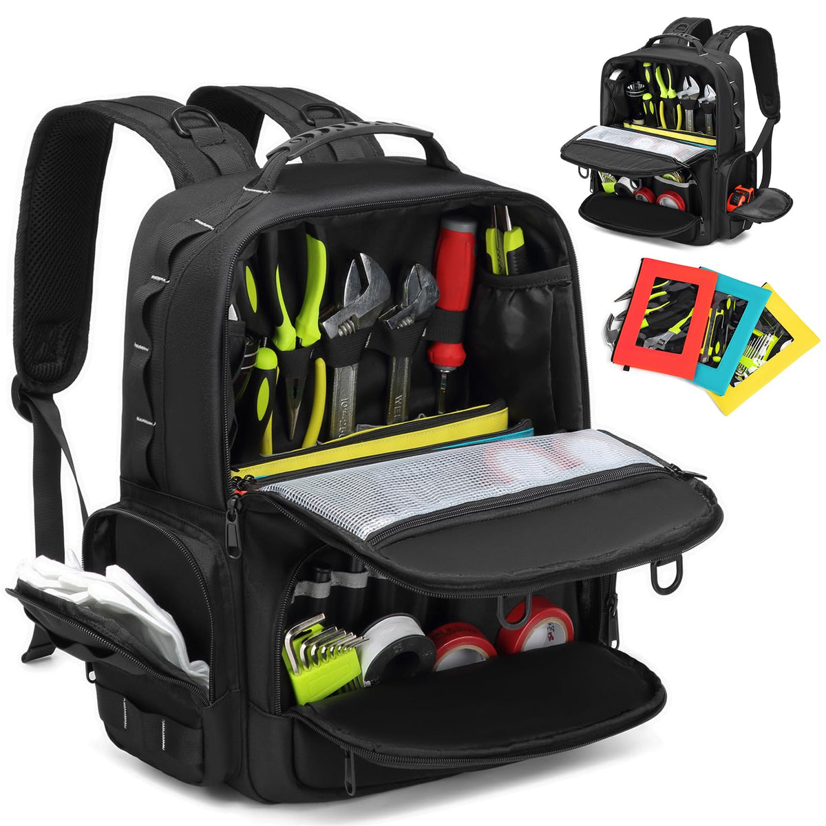 RUCYEN Tool Backpack with spacious compartments for easy tool organization