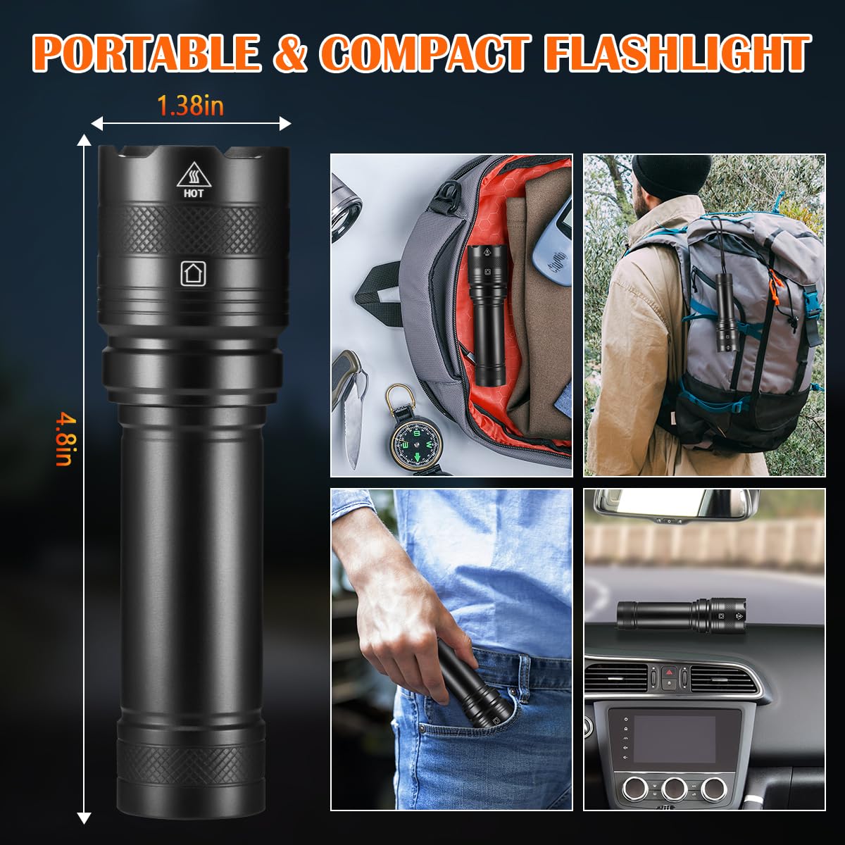Rufykiri aluminum waterproof tactical torch built for all weather conditions.