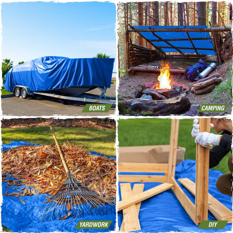 Tarp tolerates temperatures from 0 to 120°F for varied conditions.