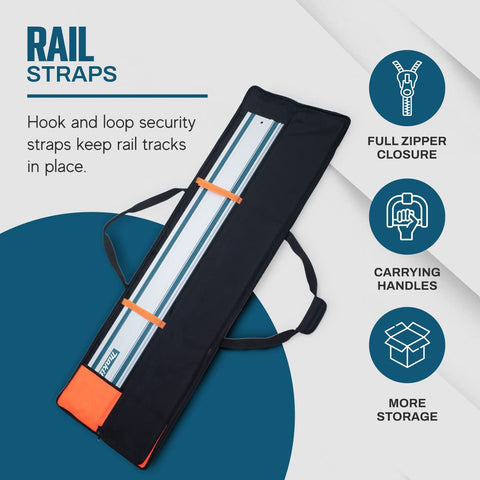 Rugged Tools Guide Rail Bag compatibility up to 59 inches for common rails