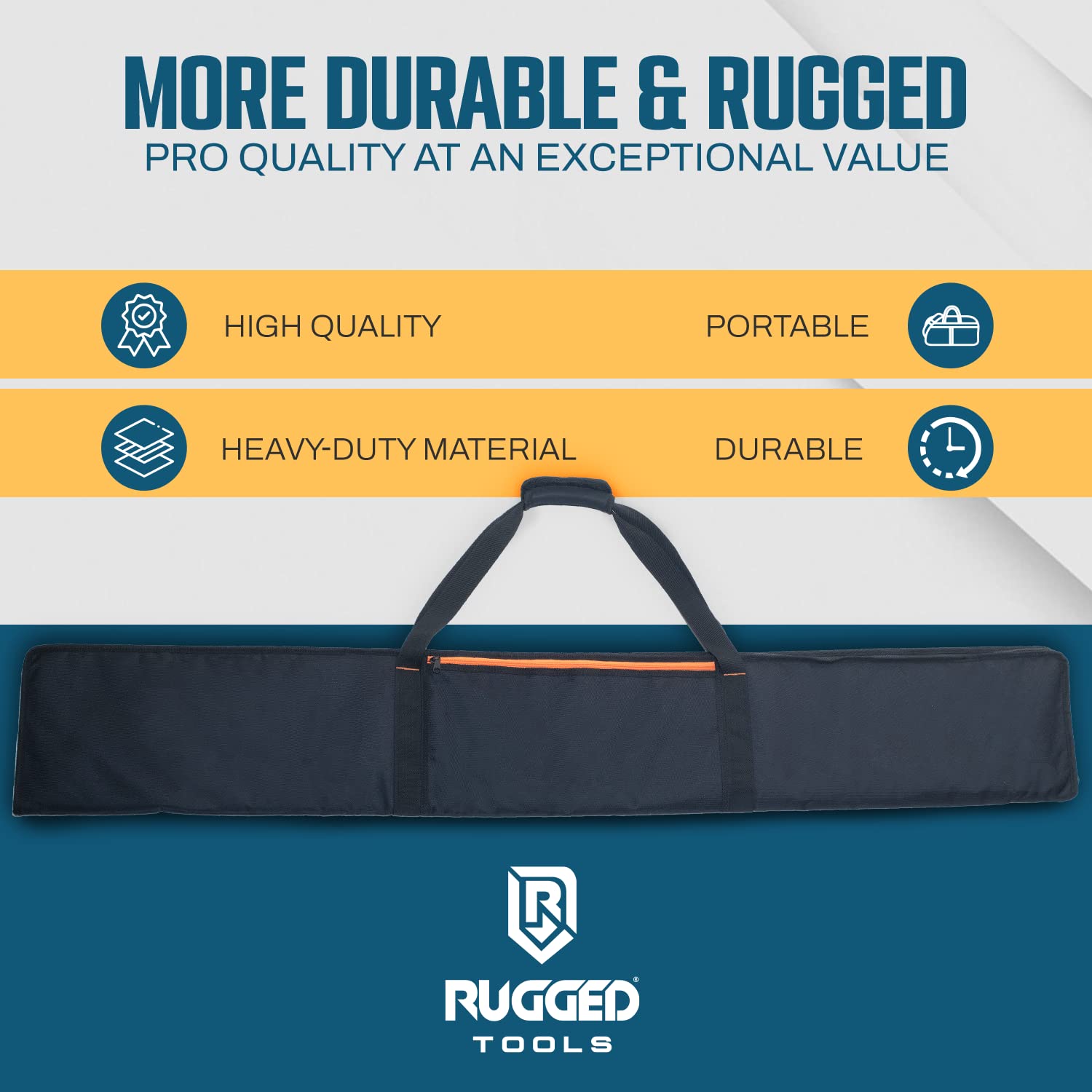 Rugged Tools Guide Rail Bag interior partition keeping rails organized and protected
