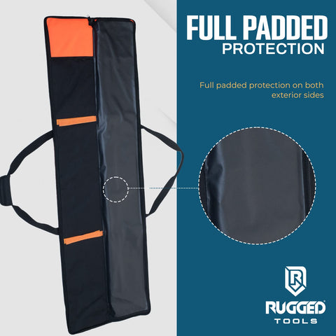 Rugged Tools Guide Rail Bag open top for easy rail access on the job