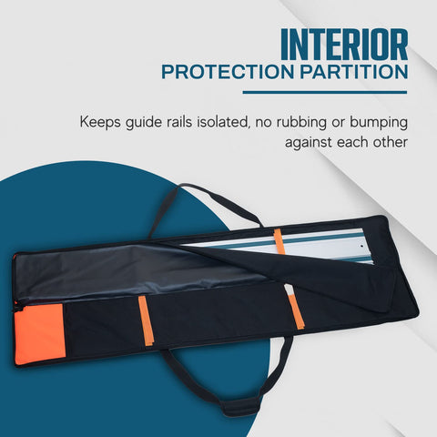 Rugged Tools Guide Rail Bag rail straps securing rails during transport