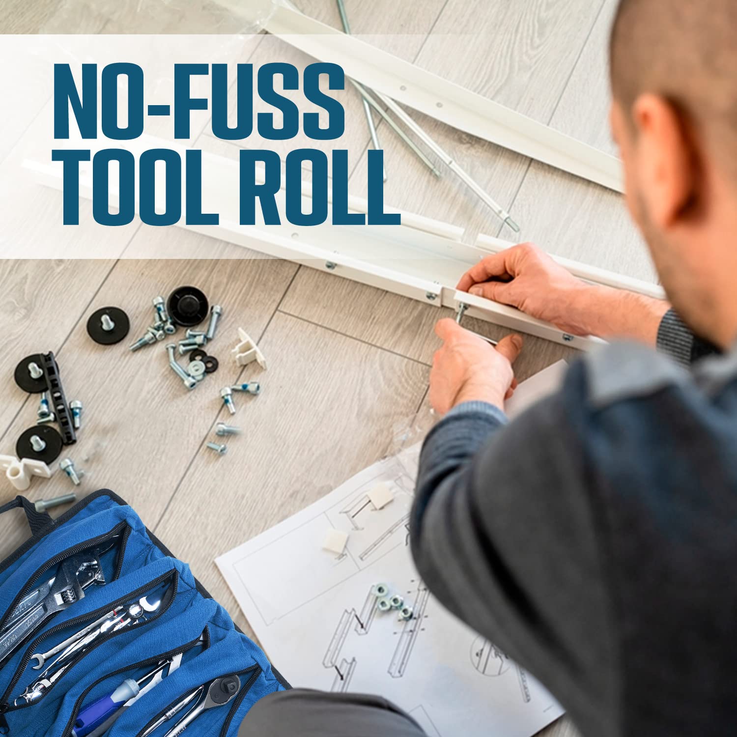 Rugged Tools Titan Deluxe Tool Roll features water-resistant fabric for harsh conditions
