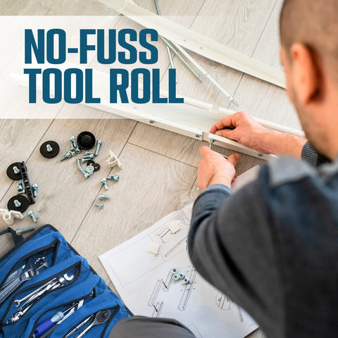Rugged Tools Titan Deluxe Tool Roll features water-resistant fabric for harsh conditions