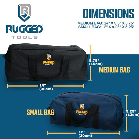 Rugged Tools toolbag combo small bag interior showing organized space