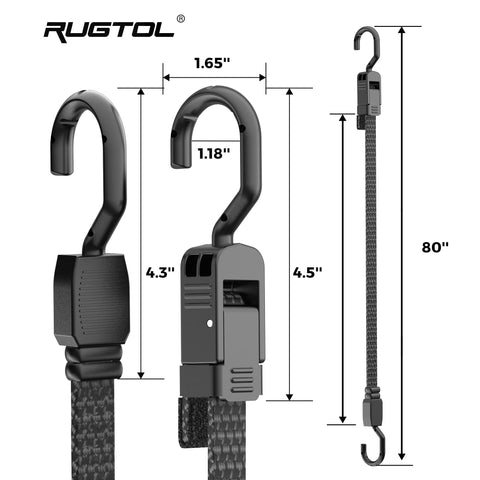Rugtol 48-inch cords provide broad contact without digging into surfaces.